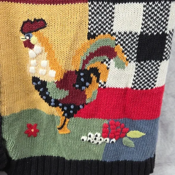 Blair Fall Rooster Knitted Vest Size Medium - Picture 8 of 10